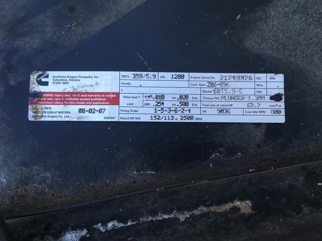 Cummins 6BT5.9 GENERATOR 90 KVA USED