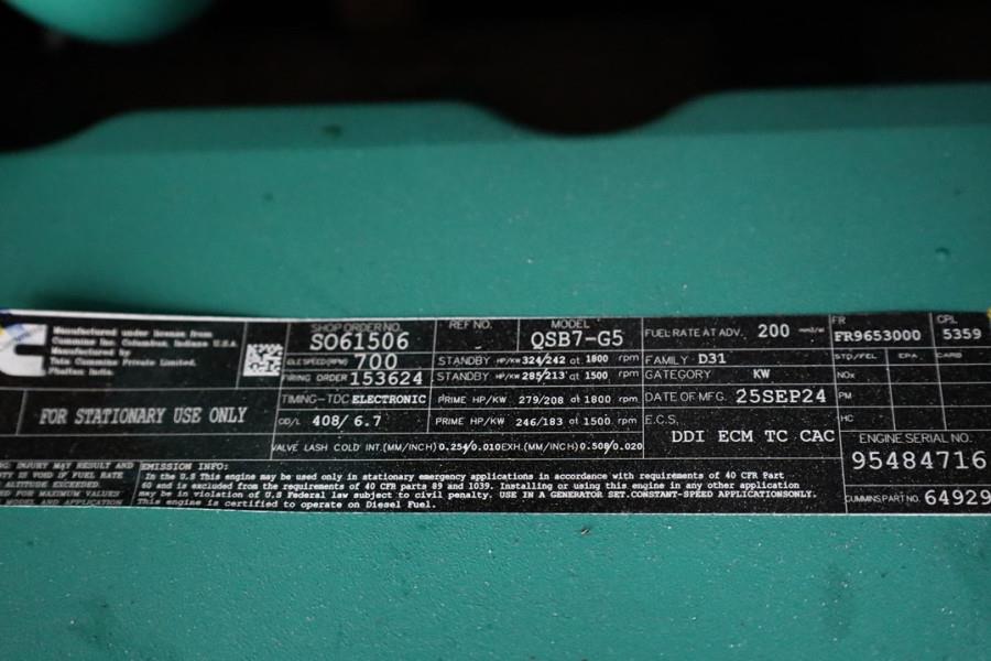 Cummins C220D5EQ Declaration of Conformity, Diesel, 220kVA