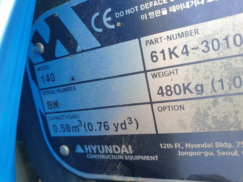Hyundai Excavator digging bucket 140, 61K4-30101