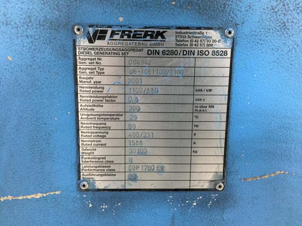 MTU LEROY-SOMER A51L8-4P GENERATOR 2000 KVA USED