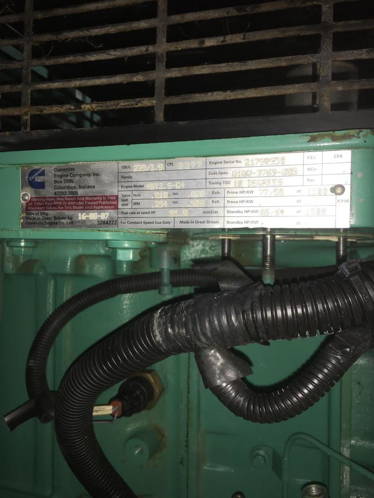 Cummins 4BT3.9-G4 GENERATOR 70 KVA USED