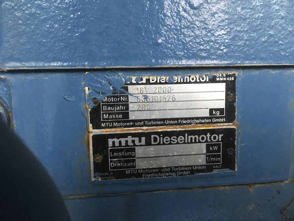 MTU 16V2000 GENERATOR 1250KVA USED