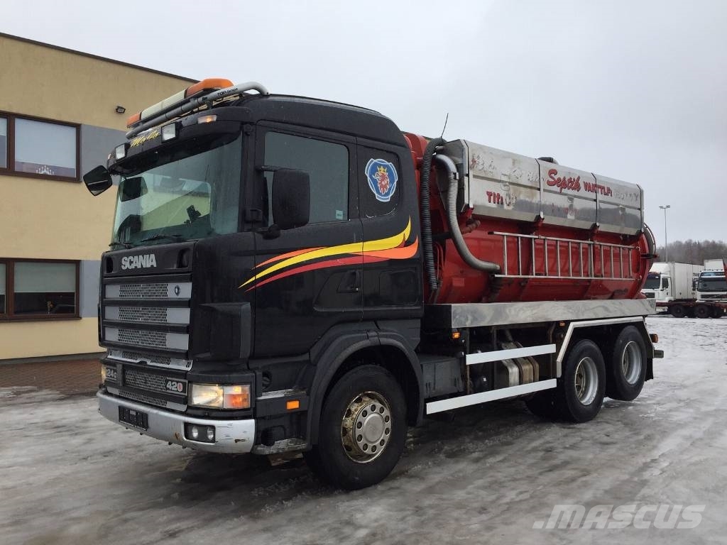 Scania 124 420 6x2+SEPTIK TANK+FULL STEEL+MANUAL, 2004, ...