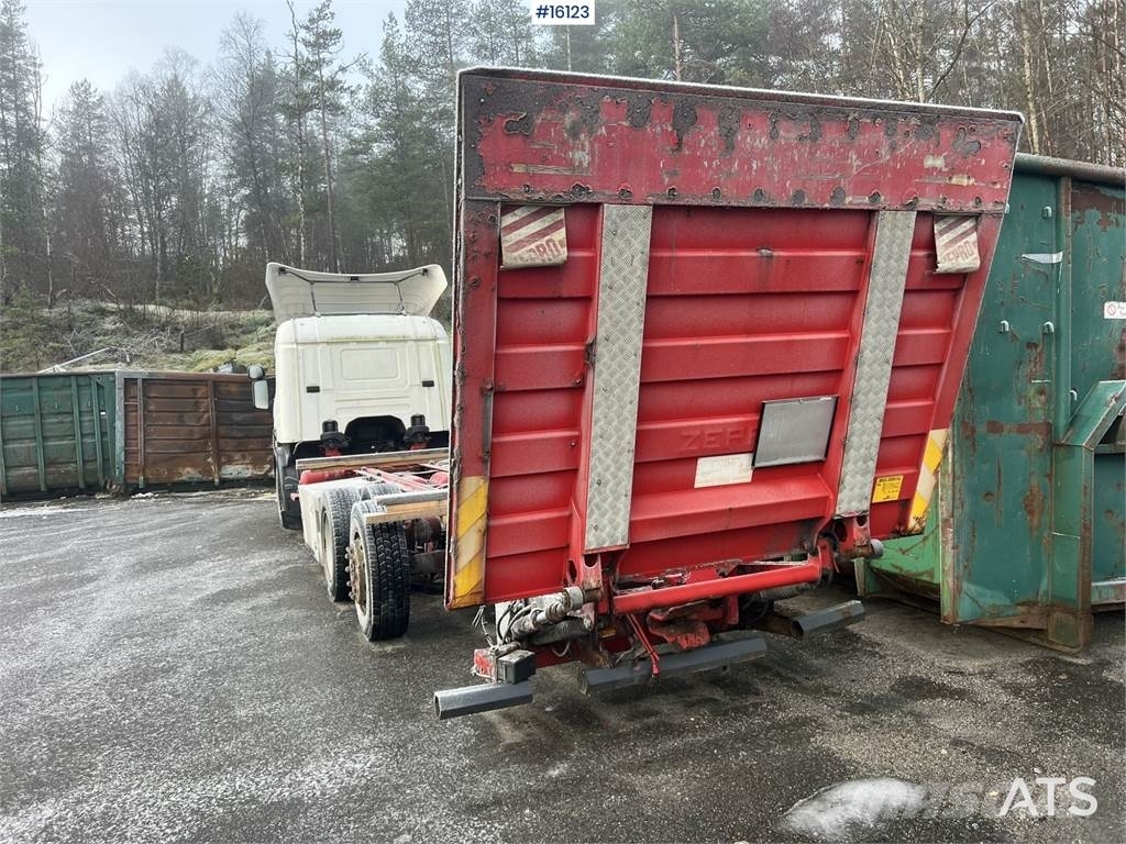 Scania P380 box van w/ full side opening and lifting limb, 2009, Sogn