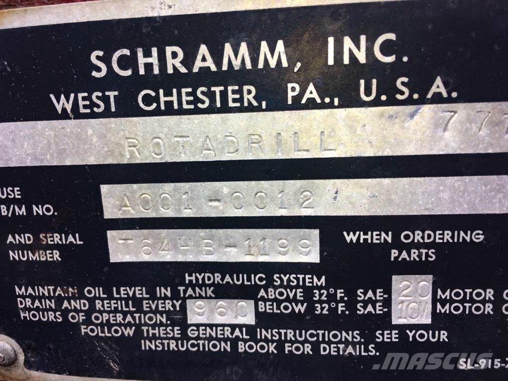Schramm T64HB Drill Rig Parts Rig, 1978, Mifflinburg, Pennsylvania