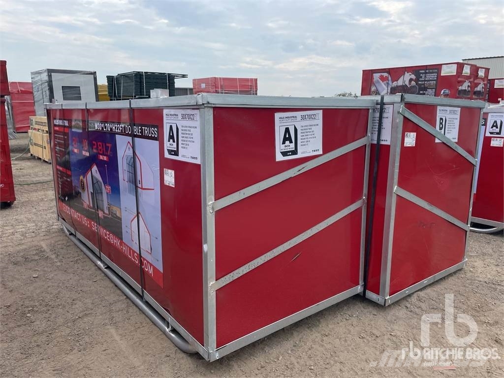 Buy used HILLS INDUSTRIAL 70 ft x 30 ft Double Truss (Unuse steel frame