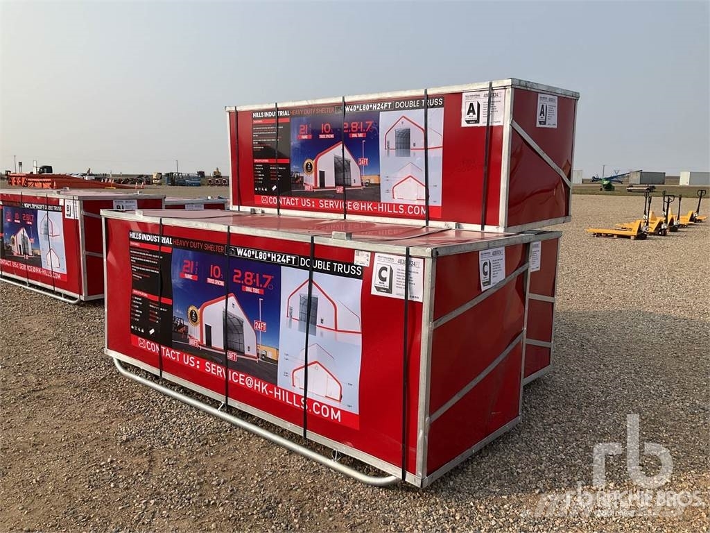 Buy used HILLS INDUSTRIAL 80 ft x 40 ft x 24 ft Double Tr . steel frame